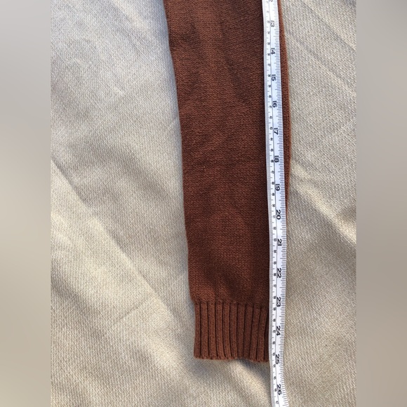 Forever 21 Cropped Cardigan Long Sleeve V-Neck Button Down Argyle Brown Size XS - Picture 8 of 12